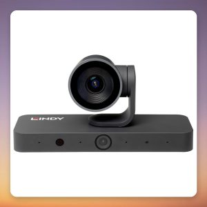 Lindy 4K PTZ Camera 8 MP 3x Optical Zoom AI Auto-Framing, Black