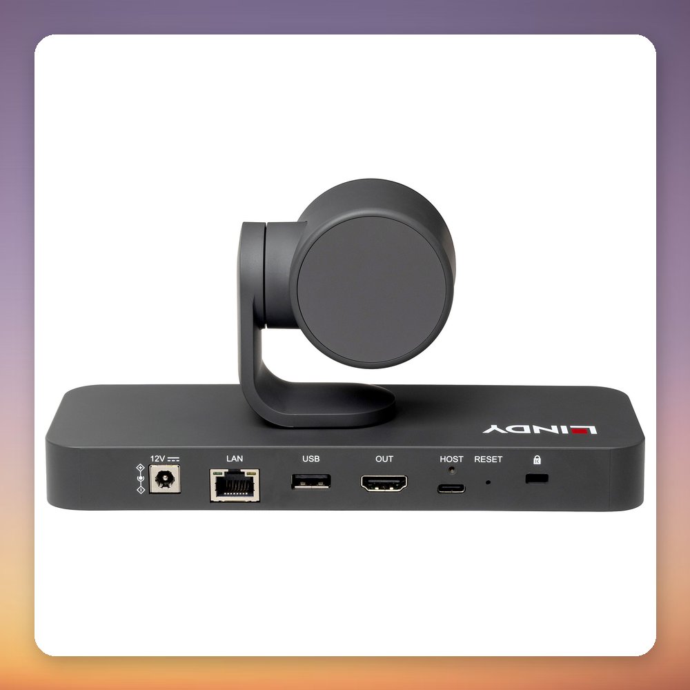 Lindy 4K PTZ Camera 8 MP 3x Optical Zoom AI Auto-Framing, Black – image 4