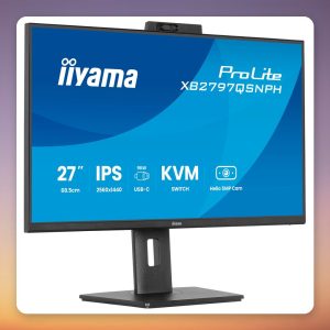 Iiyama ProLite XB2797QSNPH-B1 27" QHD IPS Monitor, 75 Hz, 5MP Webcam, USB-C 96W Dock