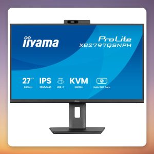 Iiyama ProLite XB2797QSNPH-B1 27″ QHD IPS Monitor, 75 Hz, 5MP Webcam, USB-C 96W Dock