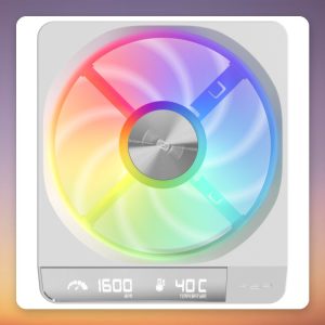 Fortron ZENFAN 120 mm PWM Fan with Temperature Display, White