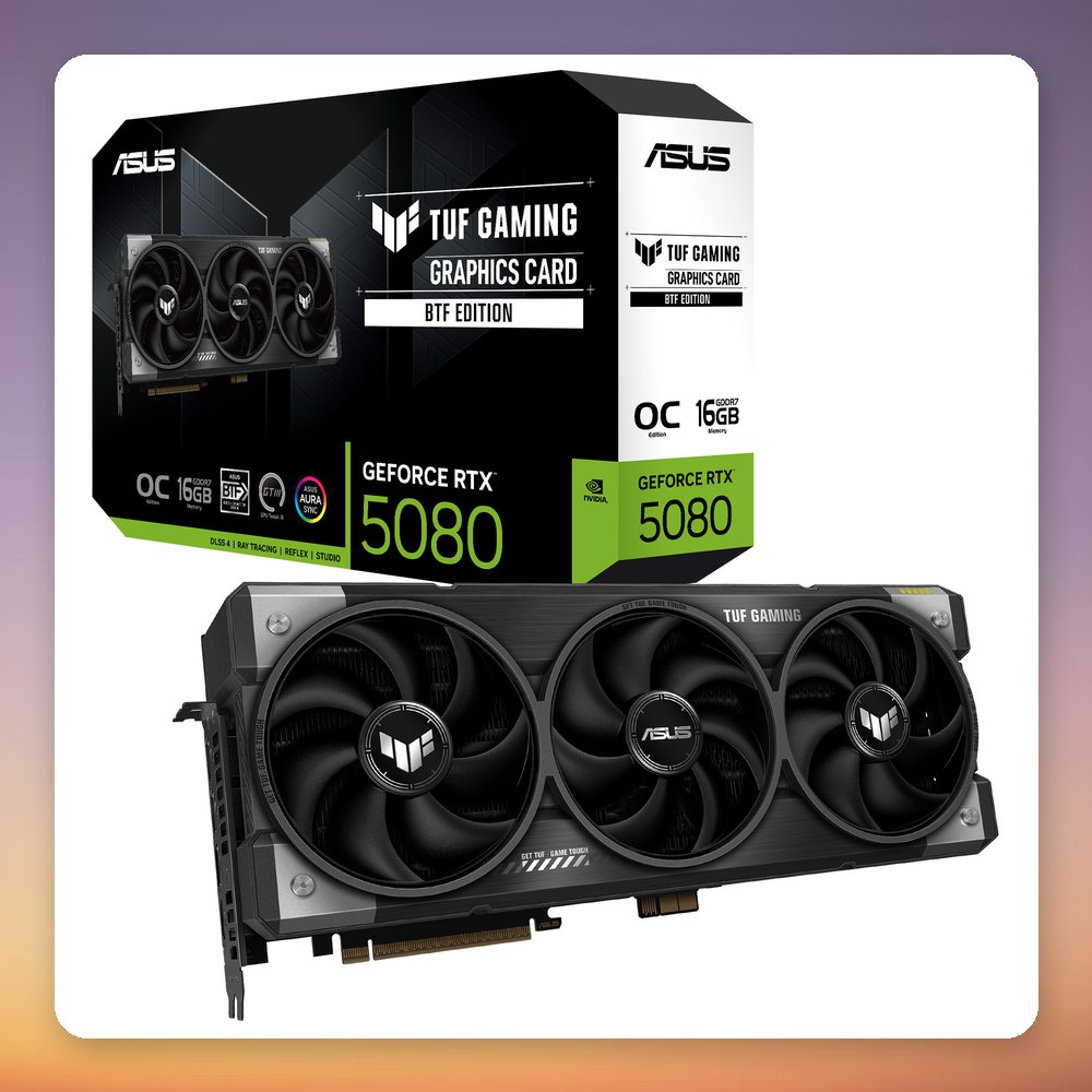 ASUS TUF Gaming GeForce RTX 5080 OC BTF Edition 16 GB GDDR7 Graphics Card
