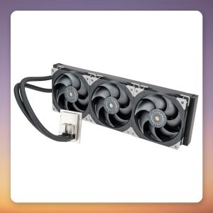 Silverstone SST-XE420 420 mm AIO Liquid CPU Cooler, 3x 140 mm Fans, Black/Silver