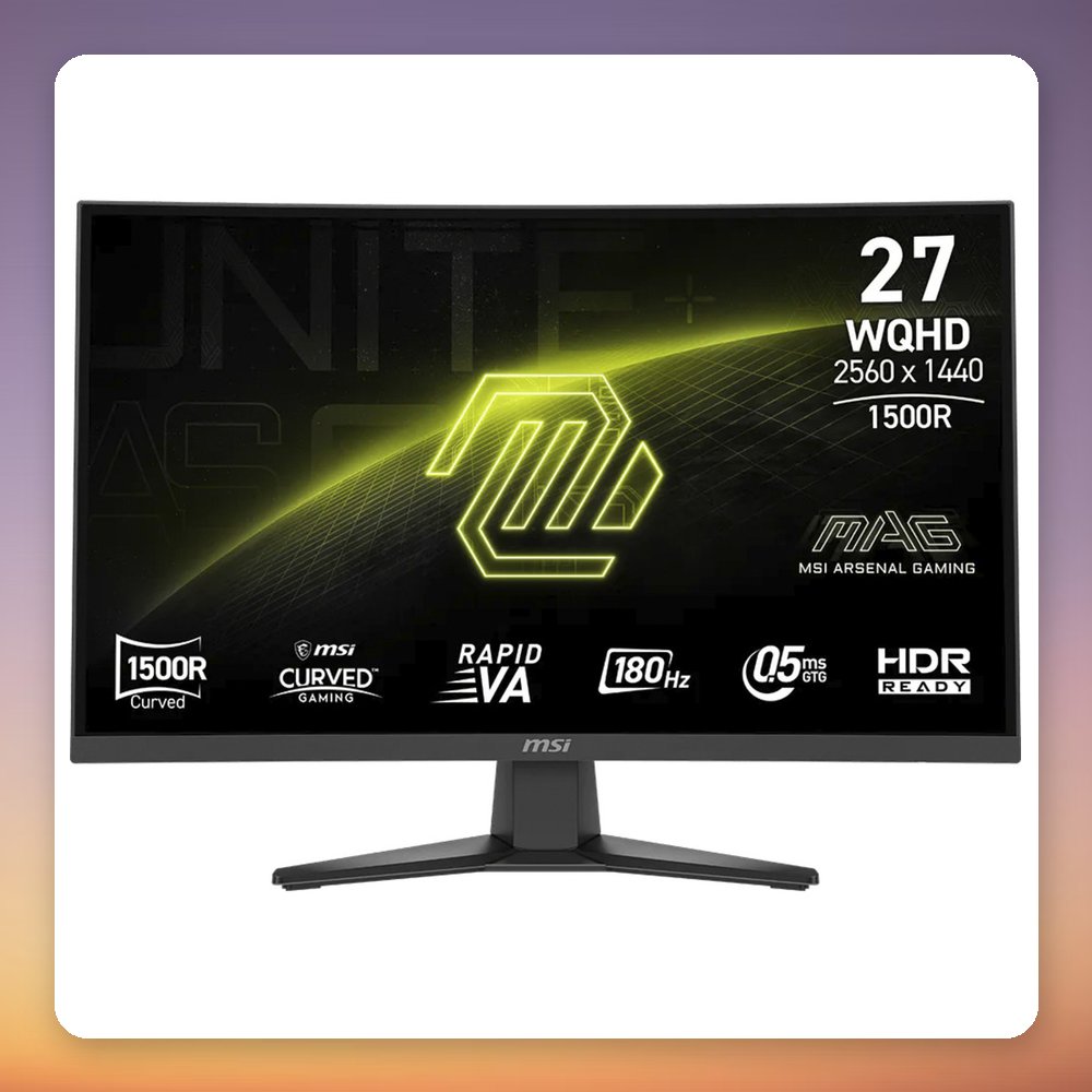 MSI MAG 275CQFDE E18 27" WQHD 180Hz Rapid VA Curved Gaming Monitor