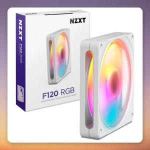 NZXT F120 RGB 120 mm PWM Case Fan, White, 2400 RPM, Addressable RGB