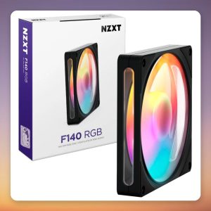 NZXT F140 RGB 140 mm PWM Case Fan, Black, 2,000 RPM, ARGB