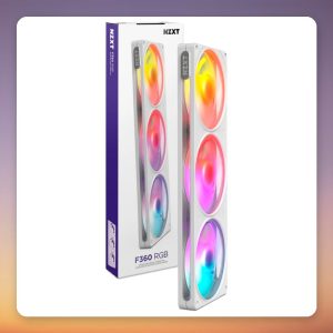 NZXT F360 RGB 360 mm Triple Fan Single-Frame, White, 2,400 RPM ARGB