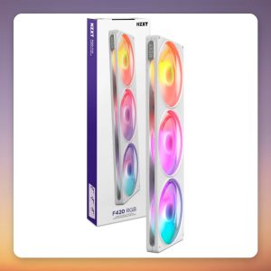 NZXT F420 RGB 420 mm Triple 140 mm ARGB PWM Fan, White
