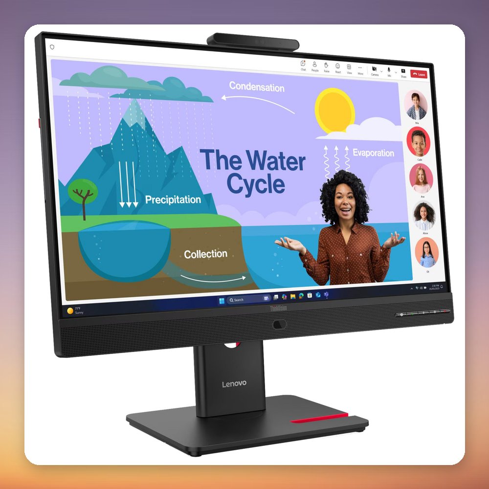 Lenovo ThinkVision T24D-4v 23.8" Full HD IPS 120 Hz USB-C Docking Monitor with 5 MP Webcam