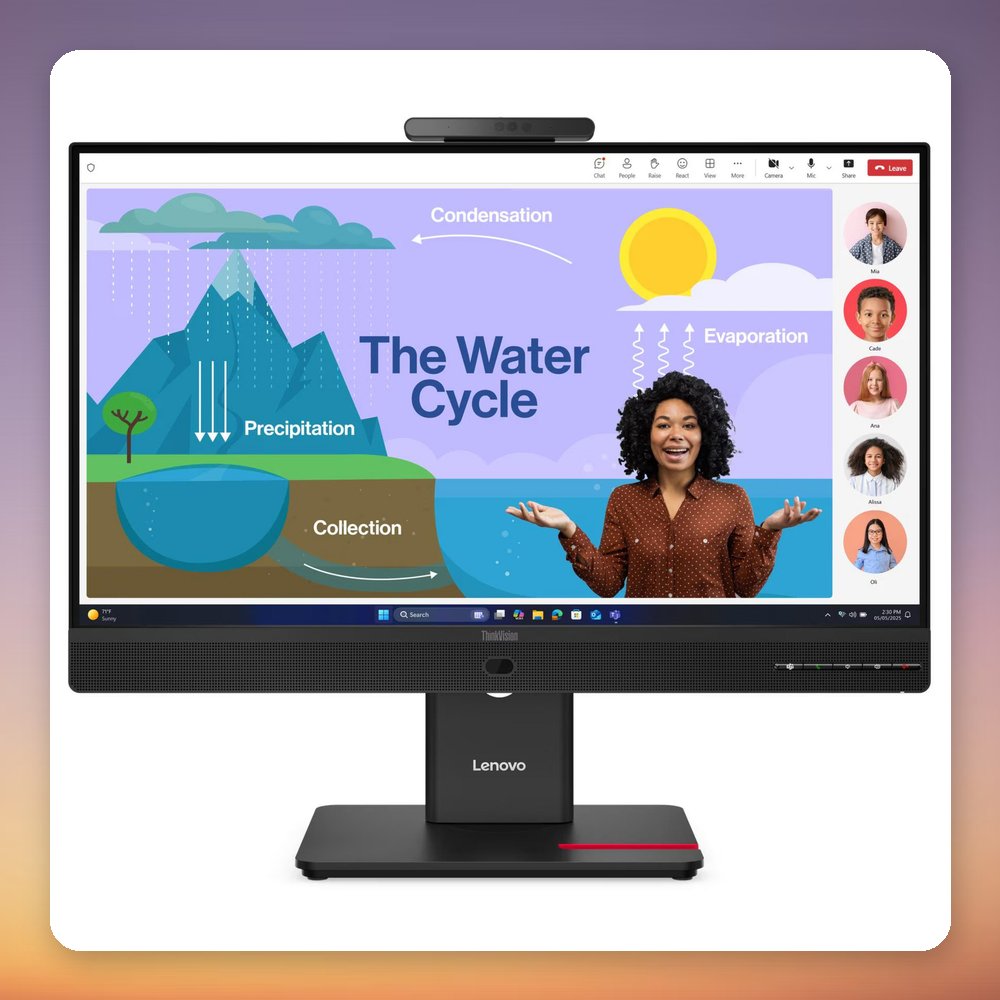 Lenovo ThinkVision T24D-4v 23.8" Full HD IPS 120 Hz USB-C Docking Monitor with 5 MP Webcam – image 2
