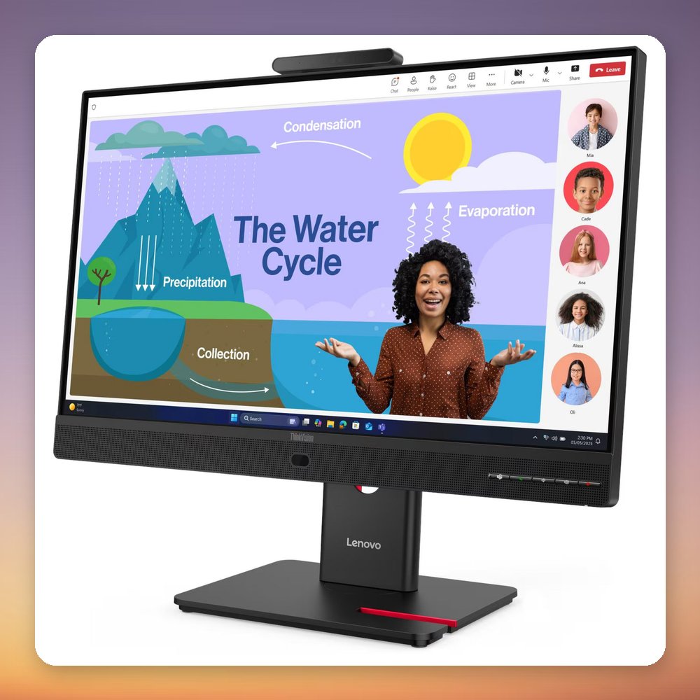 Lenovo ThinkVision T24D-4v 23.8" Full HD IPS 120 Hz USB-C Docking Monitor with 5 MP Webcam – image 3