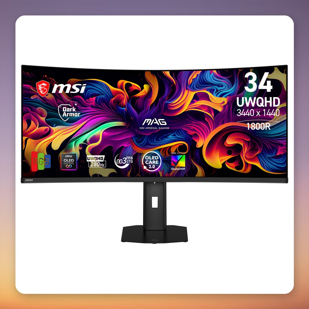 MSI MAG 341CQPDE QD-OLED X28 34" UWQHD 280 Hz Curved Gaming Monitor – image 4