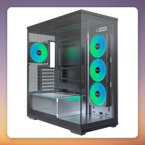 Montech TG3 Black ATX Mid-Tower Case, Dual Tempered Glass, 360 mm Side Fan