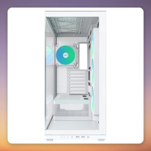 Montech TG3 White ATX Mid-Tower Case, Dual Tempered Glass, 360 mm Side Fan