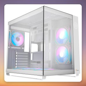 Ocypus Iota C70 ARGB Mid-Tower Case, White, Panoramic Glass, ATX