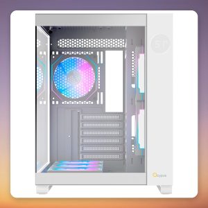 Ocypus Iota C70 ARGB Mid-Tower Case, White, Panoramic Glass, ATX