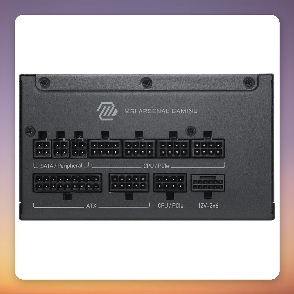 MSI MAG A1200PLS PCIe 5 1200W 80 PLUS Platinum PSU, ATX 3.1, Black – image 2
