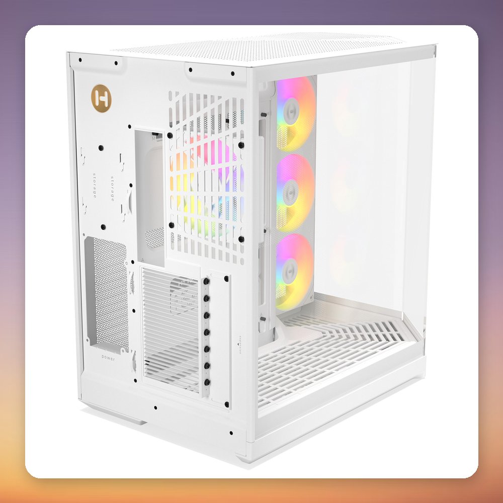 HYTE Y50 Snow White E-ATX Mid Tower Case, White, 3x Tempered Glass – image 5