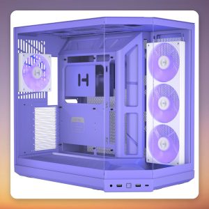 HYTE Y50 Taro Milk E-ATX Mid-Tower Case, Violet, 3x Tempered Glass, RGB