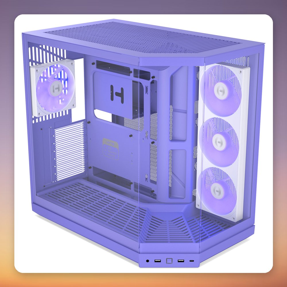 HYTE Y50 Taro Milk E-ATX Mid-Tower Case, Violet, 3x Tempered Glass, RGB – image 2