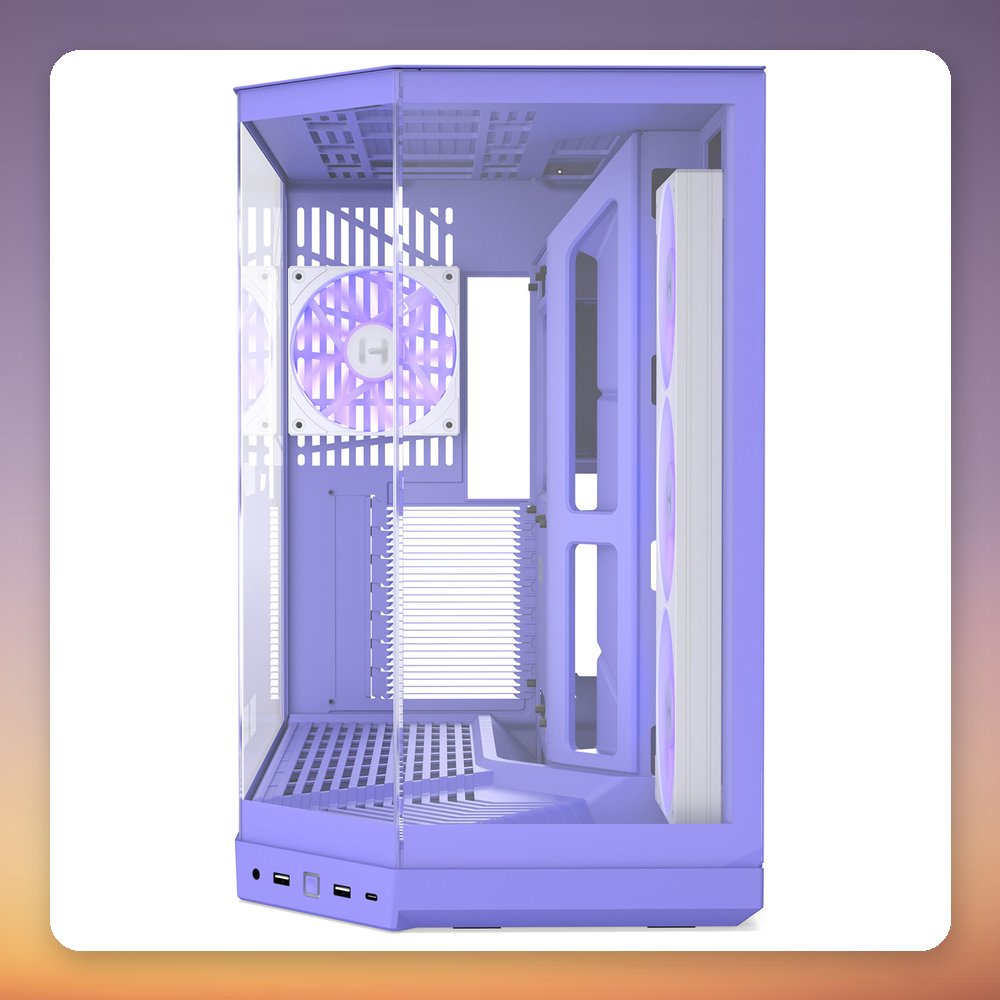 HYTE Y50 Taro Milk E-ATX Mid-Tower Case, Violet, 3x Tempered Glass, RGB – image 3