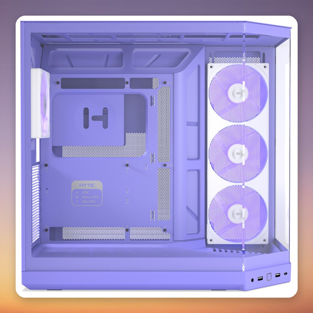 HYTE Y50 Taro Milk E-ATX Mid-Tower Case, Violet, 3x Tempered Glass, RGB – image 4