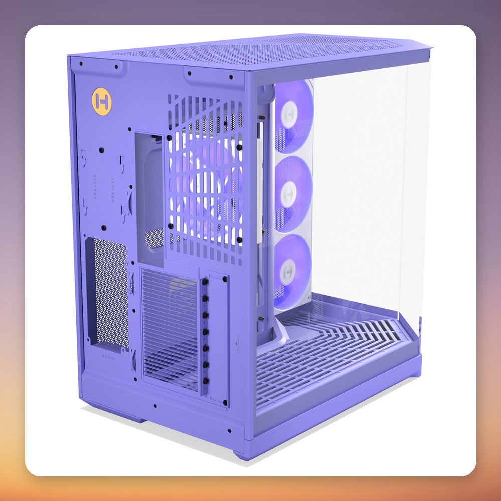 HYTE Y50 Taro Milk E-ATX Mid-Tower Case, Violet, 3x Tempered Glass, RGB – image 5