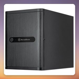 Silverstone CS240 Mini-ITX NAS Case, 4x Hot-Swap 2.5″ U.2 NVMe/SAS/SATA, Black