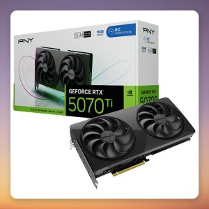 PNY GeForce RTX 5070 Ti Slim OC 16 GB GDDR7 Graphics Card, 3x DisplayPort 2.1b, HDMI 2.1b