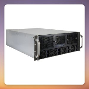 Inter-Tech 4U-4408L 4U Rackmount Server Case with 8 Hot-Swap Bays, Black