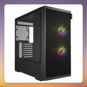 Fortron M330 ATX Mid-Tower Case, Black, Tempered Glass, 4 Fans Included