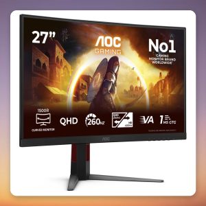 AOC CQ27G4Z2 27″ QHD 260 Hz Curved Gaming Monitor, Fast VA, 1ms, 1500R