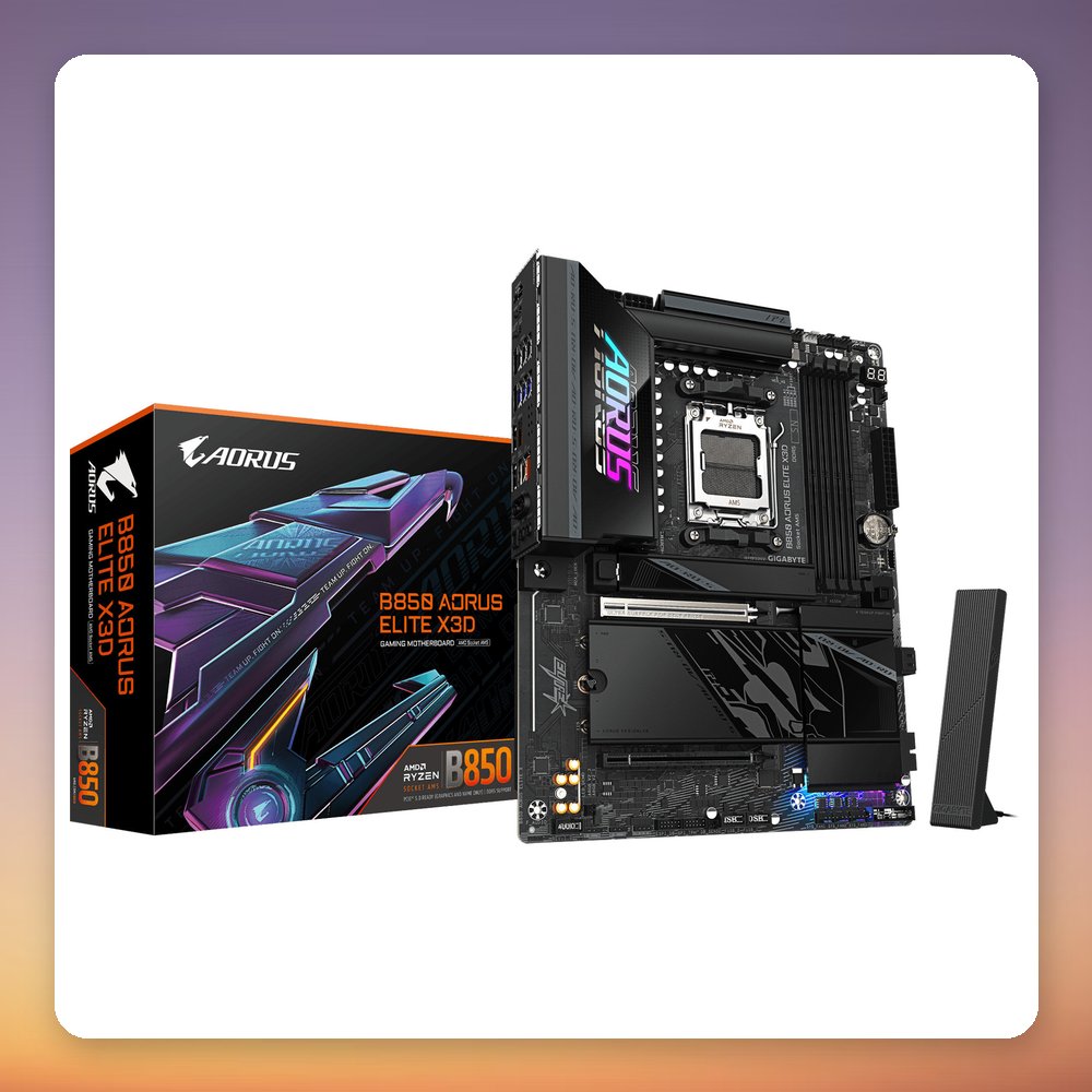 Gigabyte B850 AORUS ELITE X3D ATX AM5 Motherboard, DDR5, Wi-Fi 7, 5GbE