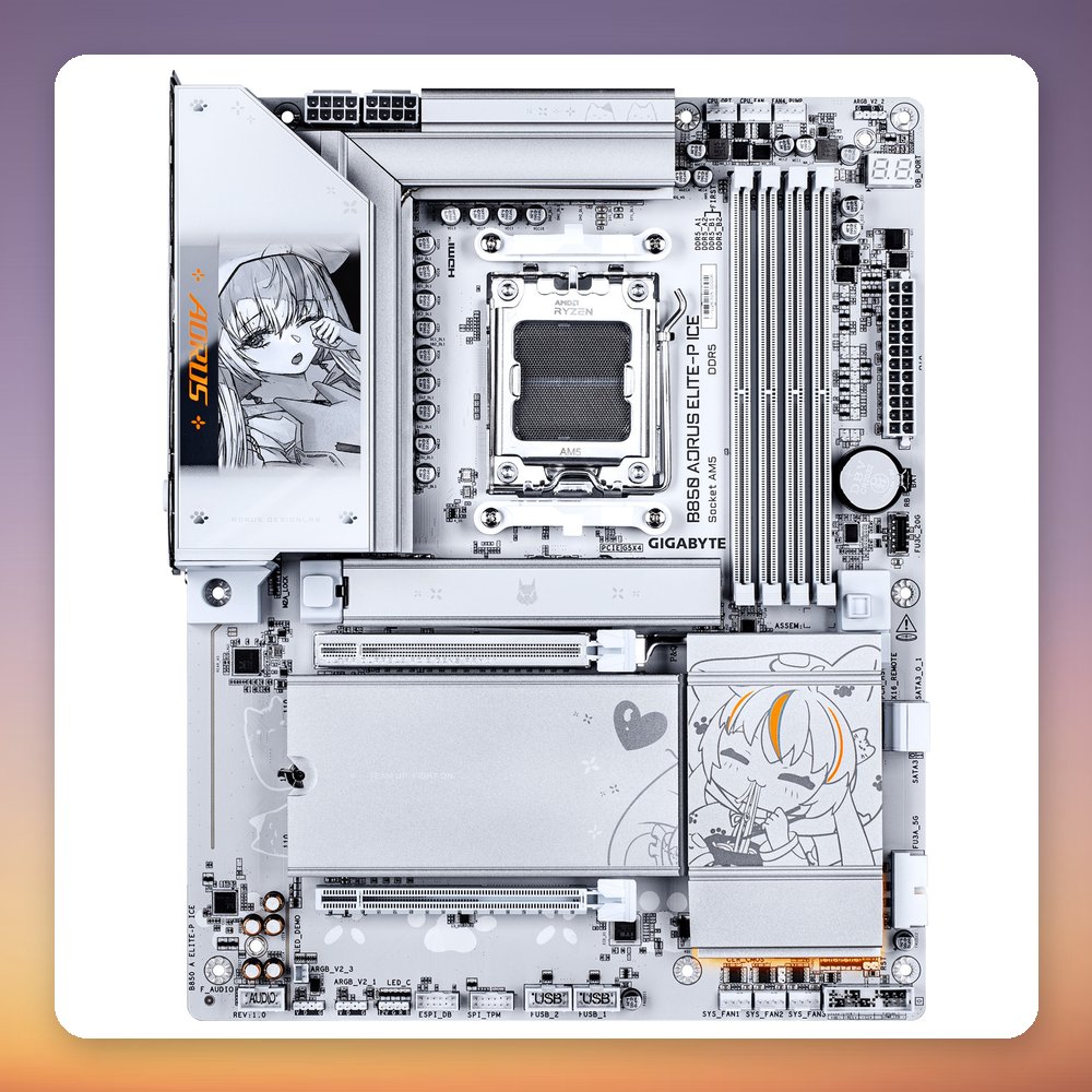Gigabyte B850 AORUS ELITE-P ICE ATX Motherboard, AM5, DDR5, Wi-Fi 7, White – image 3
