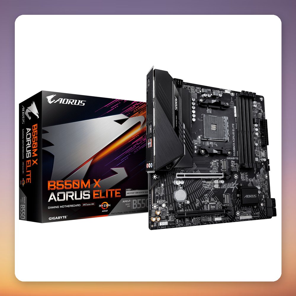 Gigabyte B550M X AORUS ELITE AM4 micro ATX Motherboard, DDR4, 2x M.2, 2.5 GbE