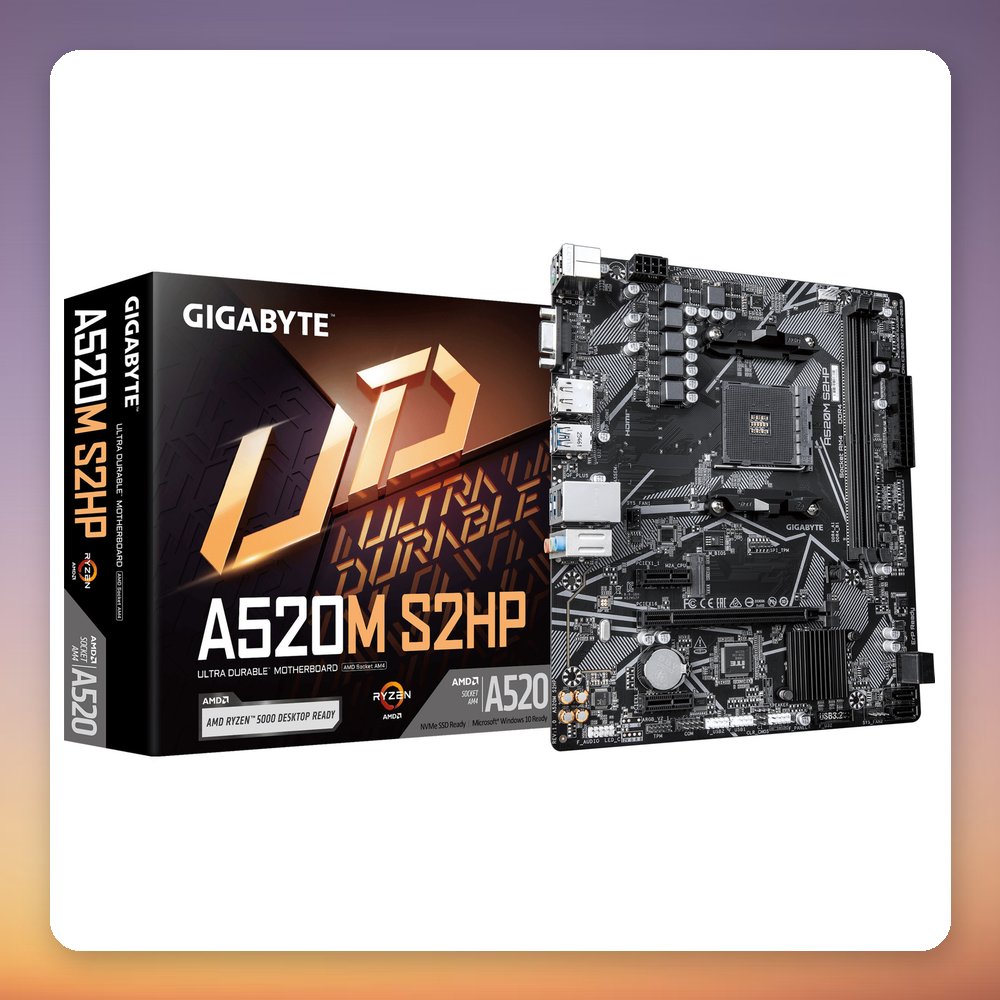 GigaByte A520M S2HP AM4 Micro ATX Motherboard, AMD A520, DDR4