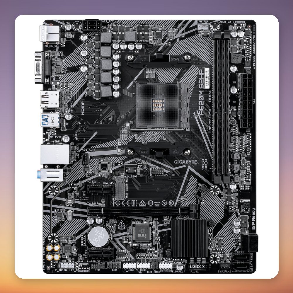 GigaByte A520M S2HP AM4 Micro ATX Motherboard, AMD A520, DDR4 – image 3