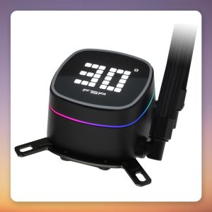 Fortron AD36-B 360 mm AIO CPU Liquid Cooler, Black, ARGB, Digital Temperature Display