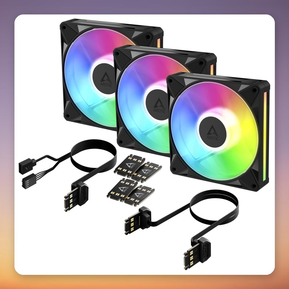 Arctic BioniX P14 A-RGB 140 mm PWM Fan, Black, 3-Pack with Daisy Chain