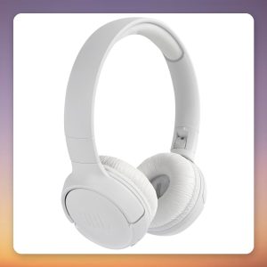 JBL Tune 520BT Wireless On-Ear Headphones, Bluetooth 5.3, 57 Hours, White