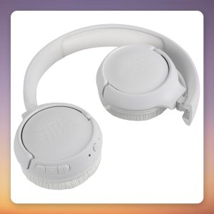 JBL Tune 520BT Wireless On-Ear Headphones, Bluetooth 5.3, 57 Hours, White