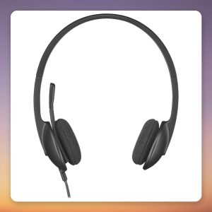 Logitech H340 USB Stereo Headset with Noise-Cancelling Microphone, Black