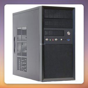 Chieftec CT-01B Mini Tower PC Case, µATX, Black, Mesh Front