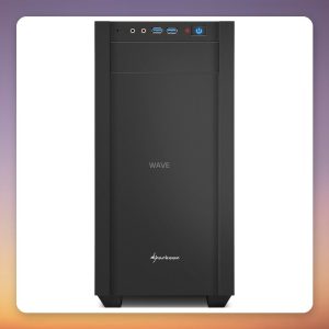Sharkoon S1000 Micro-ATX Midi Tower Case, Black, 2x 120 mm Fans