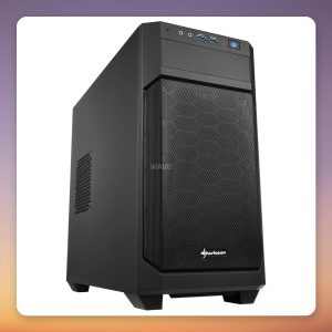 Sharkoon V1000 Micro-ATX Midi Tower Case, Black, Mesh Front