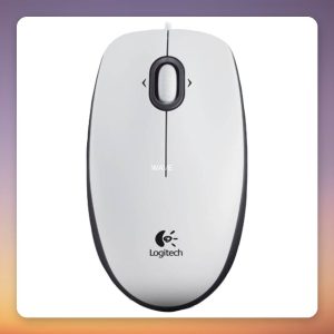 Logitech B100 Optical USB Mouse for Business, 800 DPI, 3 Buttons, White