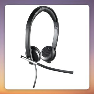 Logitech H650e USB Stereo Headset, On-Ear, Noise-Cancelling Mic, Black