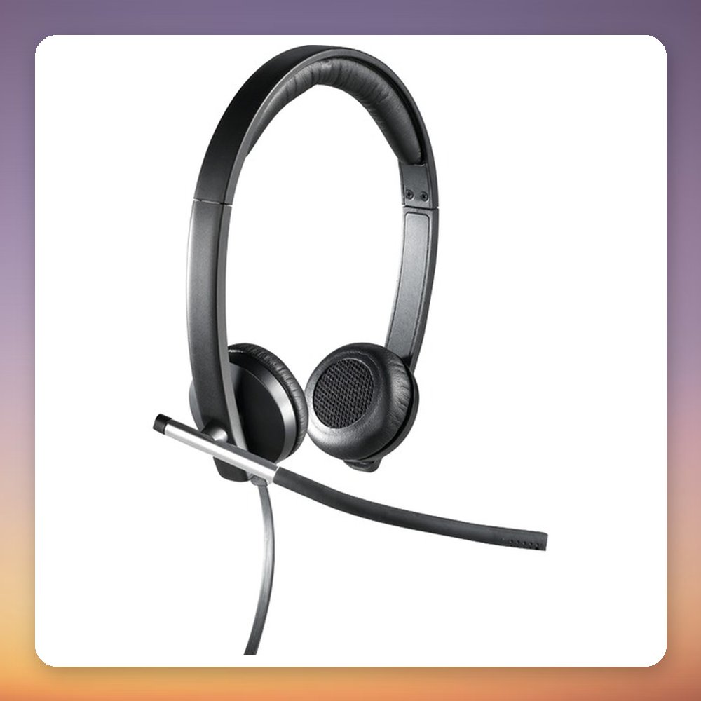 Logitech H650e USB Stereo Headset, On-Ear, Noise-Cancelling Mic, Black