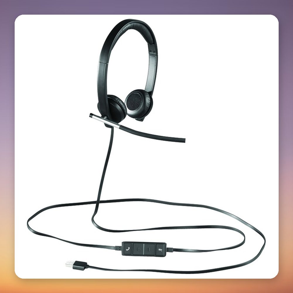Logitech H650e USB Stereo Headset, On-Ear, Noise-Cancelling Mic, Black – image 2