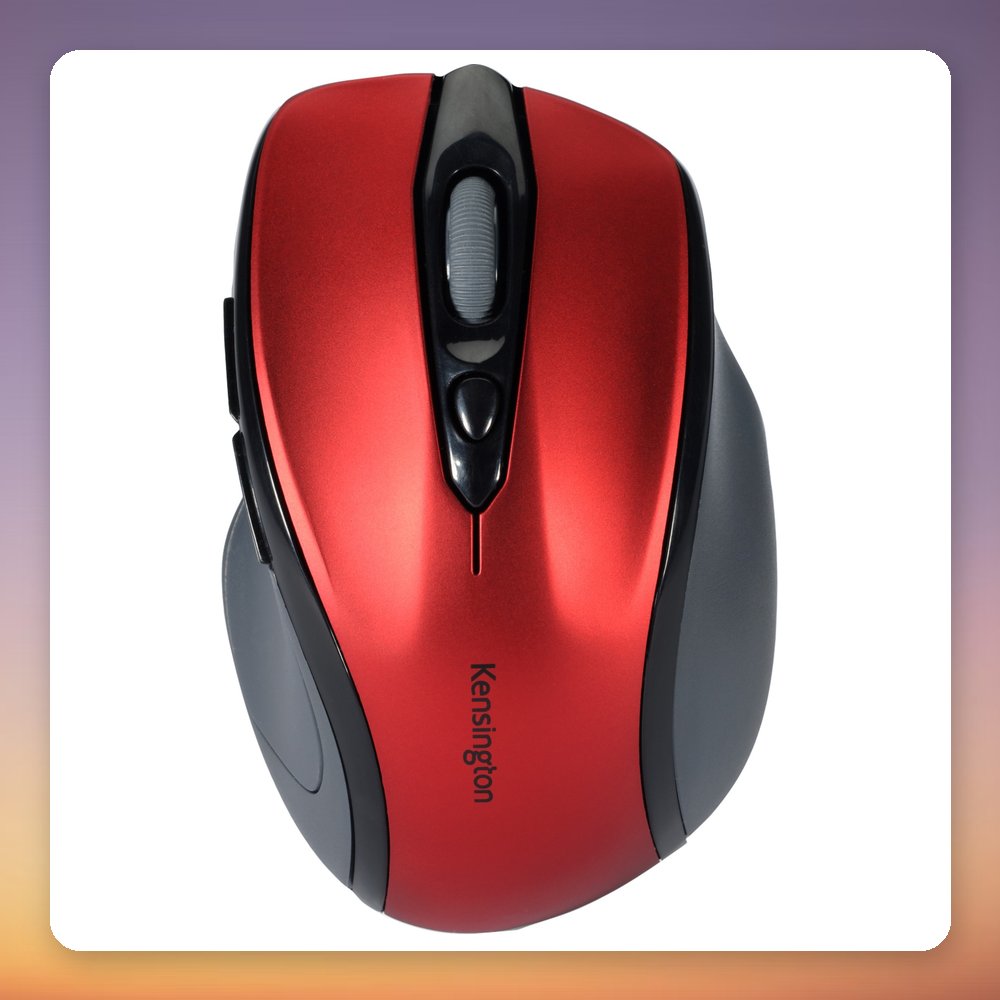 Kensington Pro Fit Mid-Size Wireless Mouse, Ruby Red, 2.4 GHz